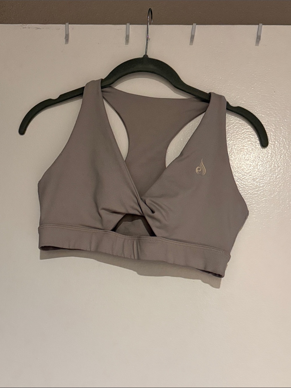 Ryderwear Taupe Twist Front Sports Bra